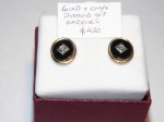 Diamond set Gold and Onyx earrings. Click for more information...