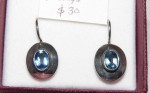 Silver and blue stone earrings. Click for more information...