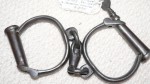 old vintage convict hand cuffs foggate marked. Click for more information...