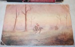 Nice Old Australian postcard Artist painting Rounding up the cattle. Click for more information...