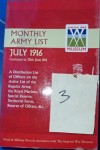 Monthly Army list July 1916. Click for more information...
