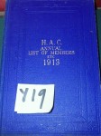 a2263 HAC Annual list of members 1913 Honourable Artillery Company. Click for more information...