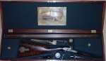 f40 cased John Dickson and sons Edinburgh percussion Double rifle. Click for more information...