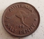 1949 Australian half penny. Click for more information...