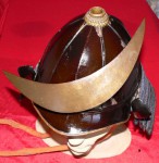 Samurai kabuto very heavy iron helmet Circa 1700s. Click for more information...