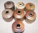 Selection of old antique vintage stone clay ink bottles. Click for more information...