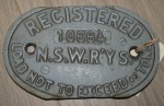 Antique NSW Railways wagon plaque. Click for more information...