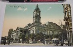 Old Australian postcard Town hall Melbourne. Click for more information...