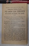 ww2 Australian Military booklet Relations between the sexes. Click for more information...