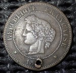 an2322 old 1800s French coin. Click for more information...
