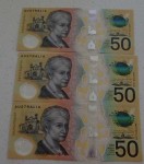 3 X Consecutive AA 1ST PREFIX 50 DOLLAR NOTES. Click for more information...