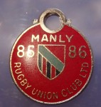 1985 86 Manly Rugby union club members fob badge. Click for more information...