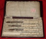 Fancy cased antique Ivory writing set. Click for more information...