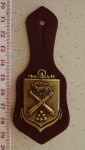 French Artillery badge pinned on leather tab. Click for more information...