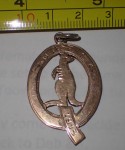 1919 dated solid 9ct Gold fob or pendant. Click for more information...